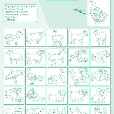 ANIMALES DOMÉSTICOS X 25 SELLOS