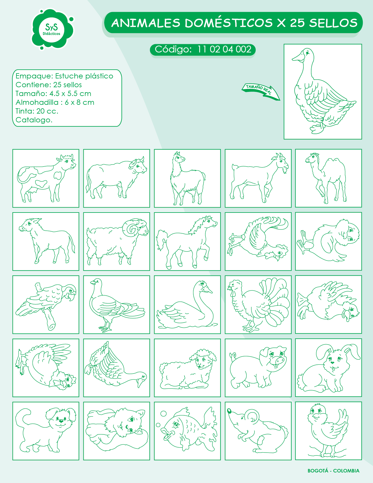 ANIMALES DOMÉSTICOS X 25 SELLOS