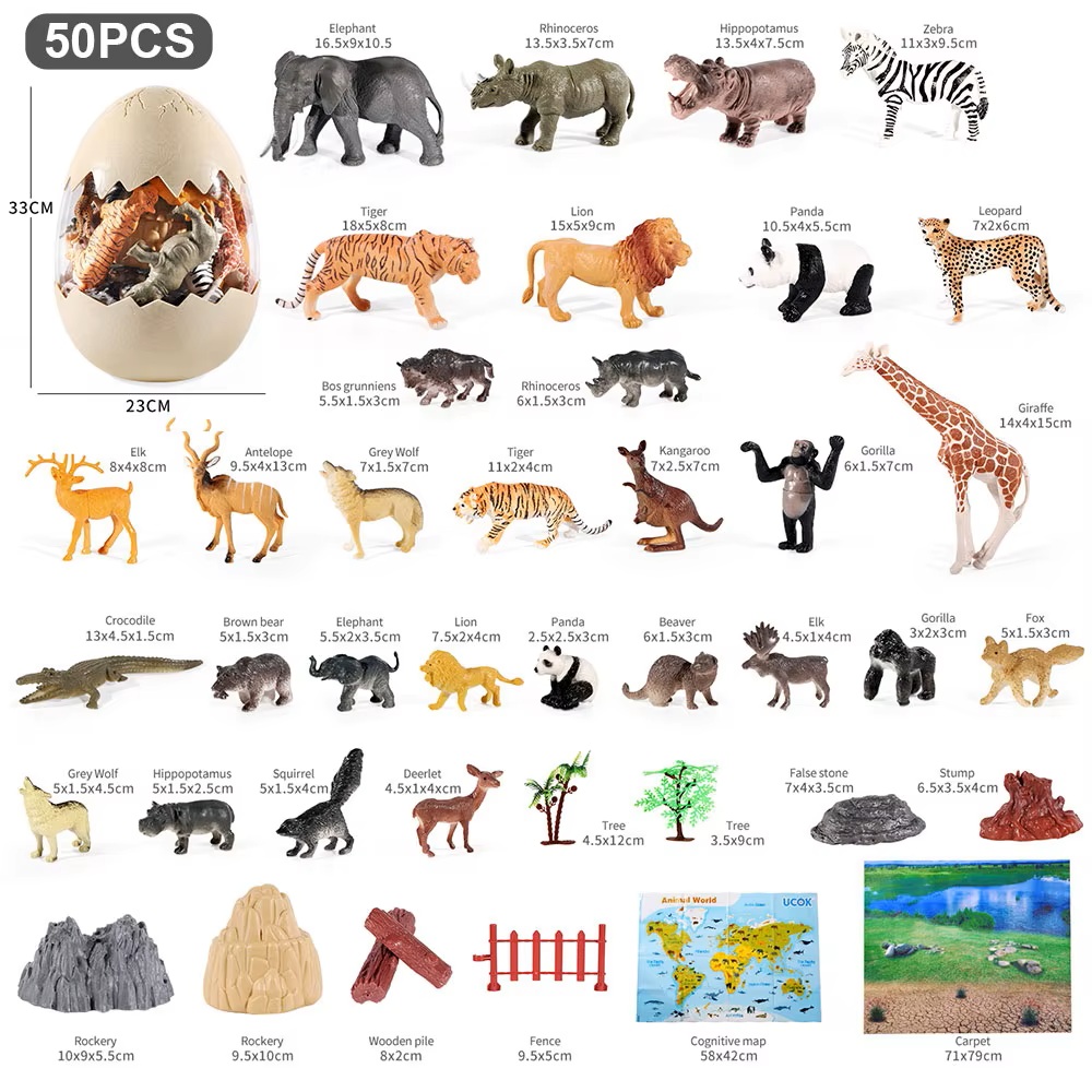 HUEVO GRANDE ANIMALES SALVAJES X 50